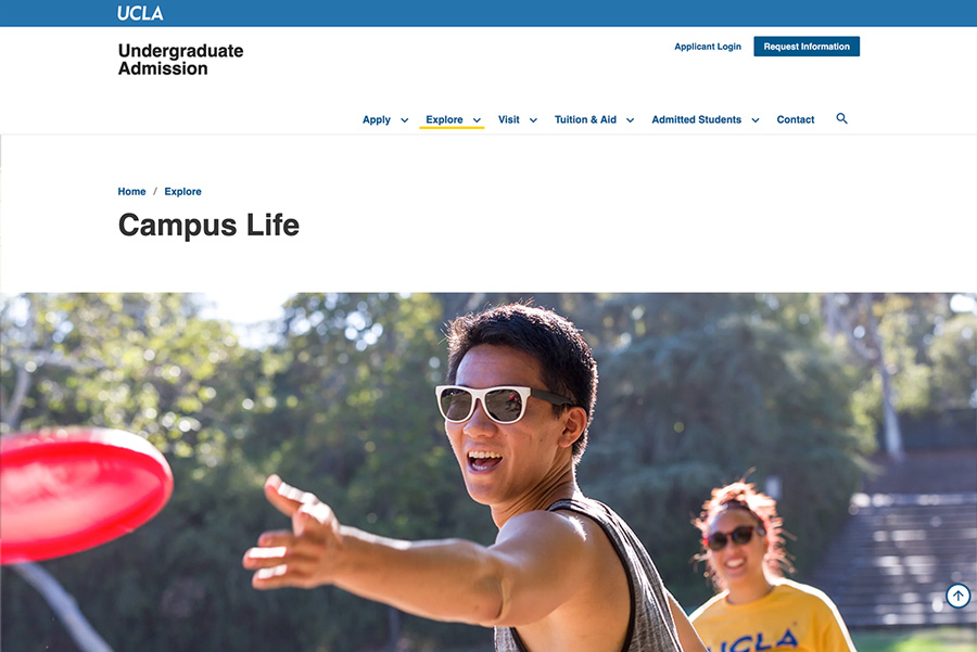 Page 3 UCLA Admissions page